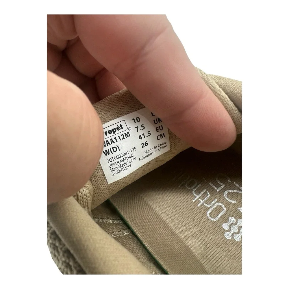 Propet Tour Knit Shoes Womens Sz 10 W(D) WIDE‎ Beige Diabetic Sneakers WAA112M
